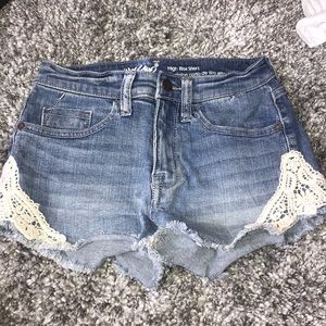 Denim Shorts with lace detailing
